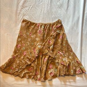 American Living Cream and Brown Floral Skirt